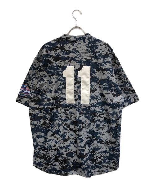 SUPREME（シュプリーム）Supreme (シュプリーム) S Logo Baseball Henley グレー×ネイビー サイズ:SIZE Lの古着・服飾アイテム