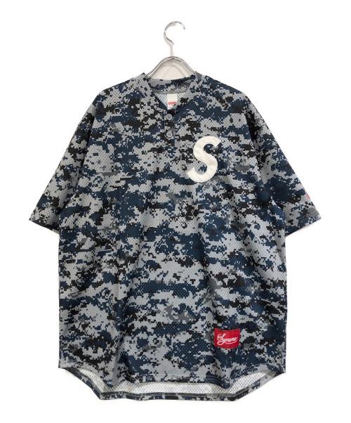 SUPREME（シュプリーム）SUPREME (シュプリーム) S Logo Baseball Henley ネイビー×グレー サイズ:Ｍの古着・服飾アイテム