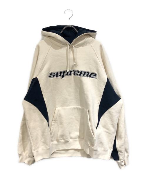 SUPREME（シュプリーム）Supreme (シュプリーム) division  hooded sweatshirt アイボリー×ネイビー サイズ:Lの古着・服飾アイテム