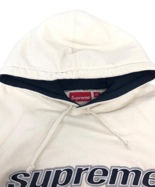 SUPREME（シュプリーム）Supreme (シュプリーム) division  hooded sweatshirt アイボリー×ネイビー サイズ:Lの古着・服飾アイテム