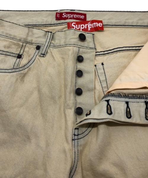 SUPREME（シュプリーム）Supreme (シュプリーム) Regular Jean Bleached ベージュ サイズ:W32の古着・服飾アイテム