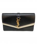 Saint Laurent Parisサンローランパリ）の古着「バイカラー長財布」｜ブラック