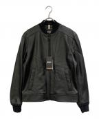 BOSSボス）の古着「レザーブルゾン」｜ブラック