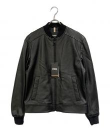 BOSS（ボス）の古着「レザーブルゾン」｜ブラック