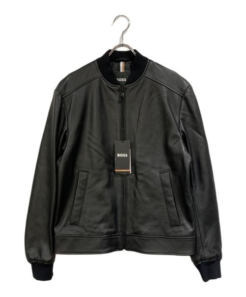 BOSS（ボス）BOSS (ボス) レザーブルゾン ブラック サイズ:SIZE 44の古着・服飾アイテム