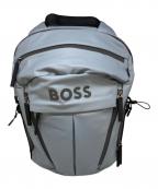 BOSSボス）の古着「フェイクレザー バックパック ロゴディテール」｜ブルー