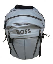 BOSS（ボス）の古着「フェイクレザー バックパック ロゴディテール」｜ブルー