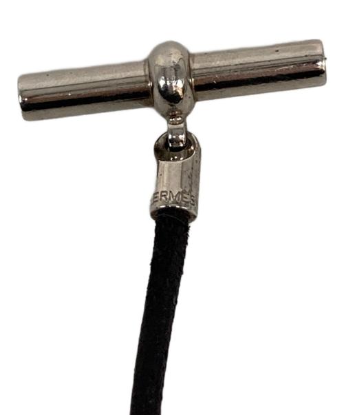 HERMES（エルメス）HERMES (エルメス) グレナン/レザーブレスレット ブラックの古着・服飾アイテム