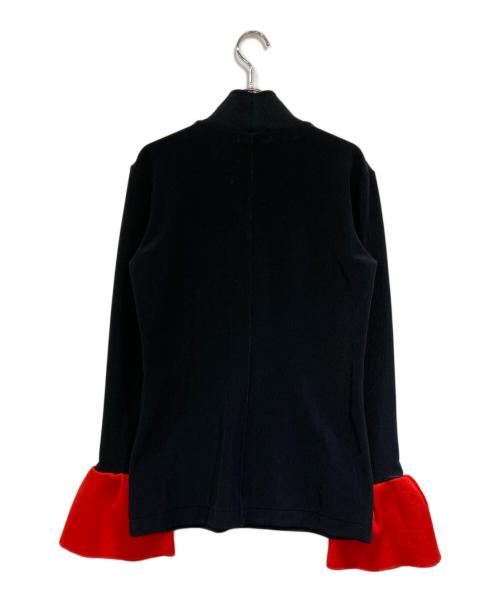 TOGA PULLA（トーガ プルラ）TOGA PULLA (トーガ プルラ) ピケジャージーロングスリーブトップス レッド×ブラック サイズ:SIZE 40の古着・服飾アイテム