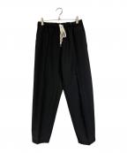 MM6 Maison Margielaエムエムシックスメゾンマルジェラ）の古着「ドローストリング ストレート パンツ」｜ブラック