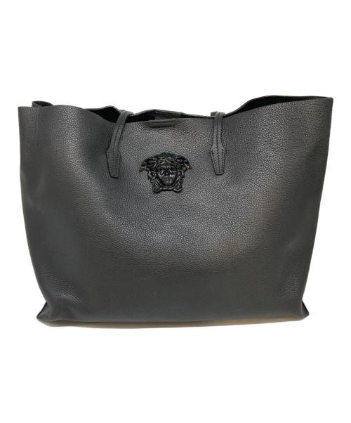 VERSACE（ヴェルサーチェ）VERSACE (ヴェルサーチェ) メデューサ レザー トートバッグ ブラックの古着・服飾アイテム