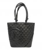 CHANELシャネル）の古着「カンボンライン トートバッグ」｜ブラック