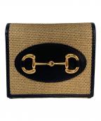 GUCCIグッチ）の古着「ホースビット2つ折り財布」｜ベージュ