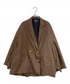 KOLORカラー）の古着「デザインダブルテーラードジャケット」｜ブラウン