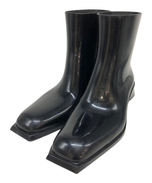 Acne studios（アクネ ストゥディオズ）Acne studios (アクネ ストゥディオズ) ロゴ ラバー アンクル ブーツ ブラック サイズ:SIZE 37の古着・服飾アイテム