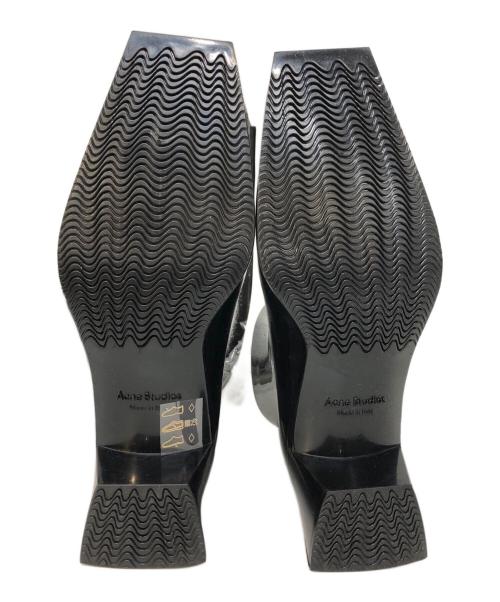 Acne studios（アクネ ストゥディオズ）Acne studios (アクネ ストゥディオズ) ロゴ ラバー アンクル ブーツ ブラック サイズ:SIZE 37の古着・服飾アイテム