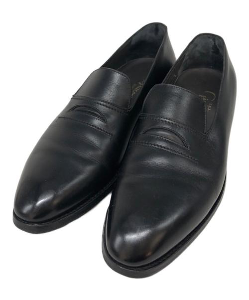 F.LLI Giacometti（フラテッリ ジャコメッティ）F.LLI Giacometti (フラテッリ ジャコメッティ) カーフレザーホールカットローファー ブラック サイズ:SIZE 38の古着・服飾アイテム