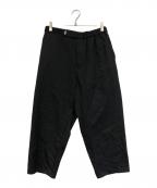 Graphpaperグラフペーパー）の古着「Scale Off Wool Wide Tapered Chef Pants」｜ブラック