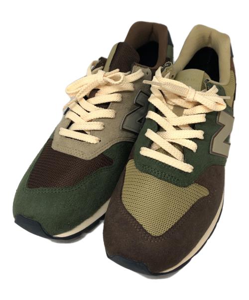 NEW BALANCE（ニューバランス）NEW BALANCE (ニューバランス) ローカットスニーカー グリーン×ブラウン サイズ:SIZE 27cmの古着・服飾アイテム