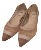 FENDIフェンディ）の古着「メッシュフラットシューズ」｜ベージュ