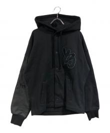 Y-3（ワイスリー）の古着「フロントロゴフーデッドジャケット」｜ブラック
