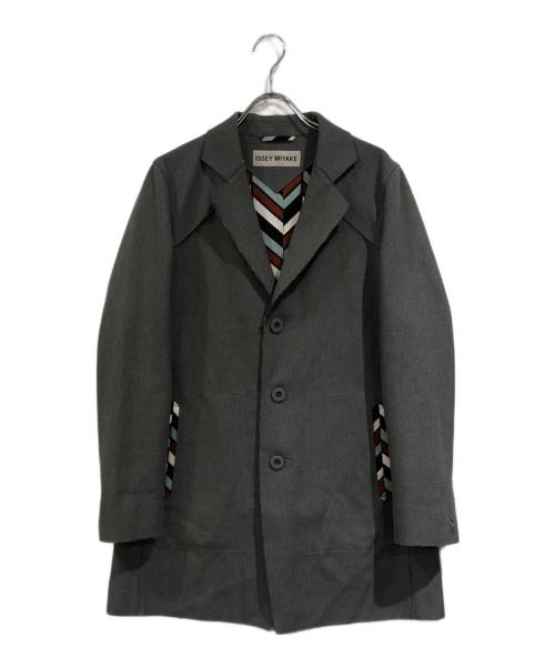 ISSEY MIYAKE（イッセイミヤケ）ISSEY MIYAKE (イッセイミヤケ) ボンディングロングジャケット グレー サイズ:SIZE 2の古着・服飾アイテム
