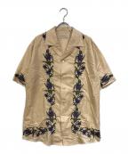 BED J.W. FORDベッドフォード）の古着「Embroidary Shirt」｜ベージュ
