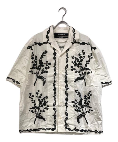 jacquemus（ジャックムス）JACQUEMUS (ジャックムス) 総柄シャツ ホワイト×ブラック サイズ:SIZE 48の古着・服飾アイテム