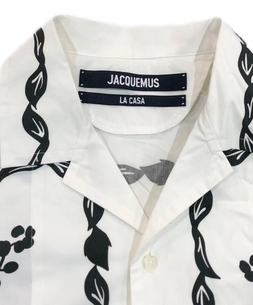 jacquemus（ジャックムス）JACQUEMUS (ジャックムス) 総柄シャツ ホワイト×ブラック サイズ:SIZE 48の古着・服飾アイテム
