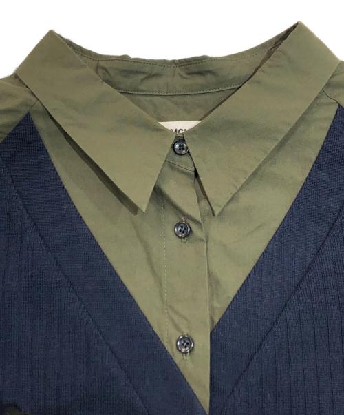 Rumche（ラムシェ）RUMCHE (ラムシェ) デザインワンピース グリーン×ネイビー サイズ:Freeの古着・服飾アイテム