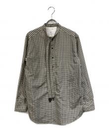 TOGA PULLA（トーガ プルラ）の古着「ボウタイチェックシャツ」｜ベージュ×グレー