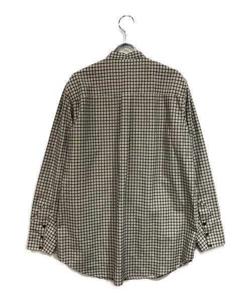 TOGA PULLA（トーガ プルラ）TOGA PULLA (トーガ プルラ) ボウタイチェックシャツ ベージュ×グレー サイズ:36の古着・服飾アイテム