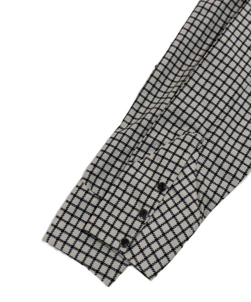 TOGA PULLA（トーガ プルラ）TOGA PULLA (トーガ プルラ) ボウタイチェックシャツ ベージュ×グレー サイズ:36の古着・服飾アイテム