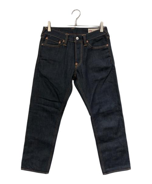 EVISU（エヴィス）EVISU (エヴィス) オレンジ ブラッシュストローク ダイコック スリム ストレート フィット ジーンズ インディゴ サイズ:SIZE 71cm (W28)の古着・服飾アイテム