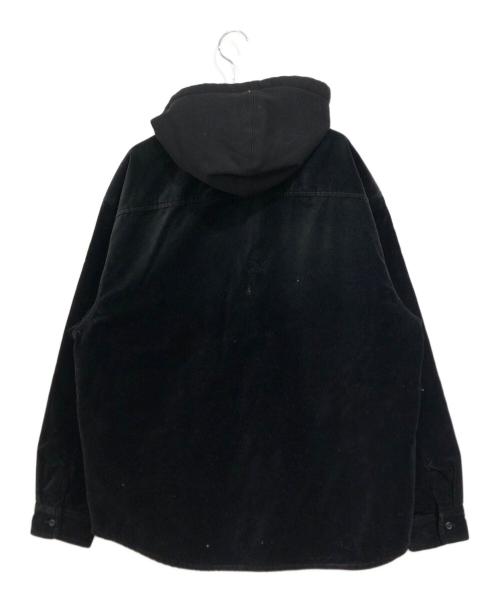 SUPREME（シュプリーム）Supreme (シュプリーム) Quilted Lined Hooded Velvet Shirt ブラック サイズ:Lの古着・服飾アイテム