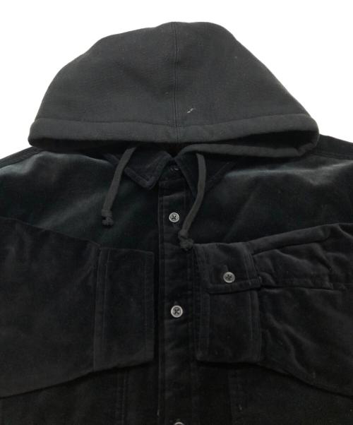 SUPREME（シュプリーム）Supreme (シュプリーム) Quilted Lined Hooded Velvet Shirt ブラック サイズ:Lの古着・服飾アイテム