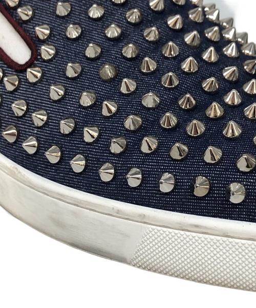 Christian Louboutin（クリスチャン・ルブタン）Christian Louboutin (クリスチャン・ルブタン) デニムスタッズスリッポン ネイビー サイズ:SIZE 43の古着・服飾アイテム