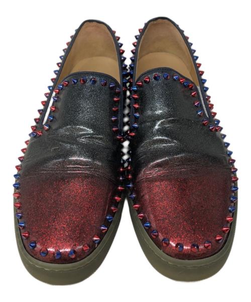Christian Louboutin（クリスチャン・ルブタン）Christian Louboutin (クリスチャン・ルブタン) スタッズパテントスリッポン レッド サイズ:SIZE 43の古着・服飾アイテム