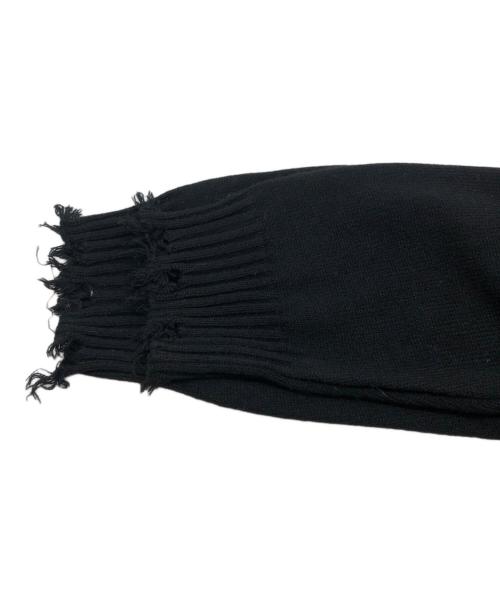 s'yte（サイト）s'yte (サイト) 7G BULKY WOOL DAMAGE V NECK PULLOVER ブラック サイズ:3の古着・服飾アイテム