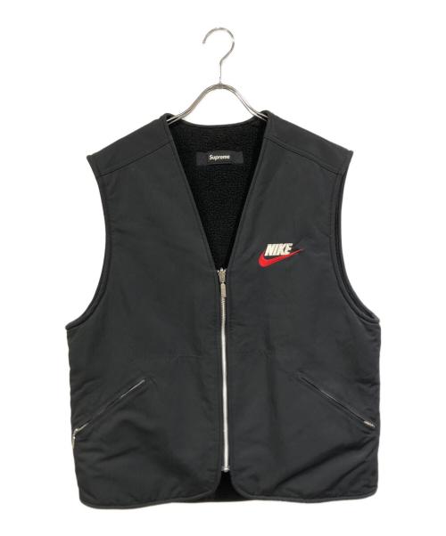 SUPREME（シュプリーム）Supreme (シュプリーム) NIKE (ナイキ) REVERSIBLE NYLON SHERPA VEST ブラック サイズ:Mの古着・服飾アイテム