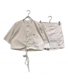 FENDI（フェンディ）の古着「ロゴ刺繍シャツセットアップ」｜アイボリー