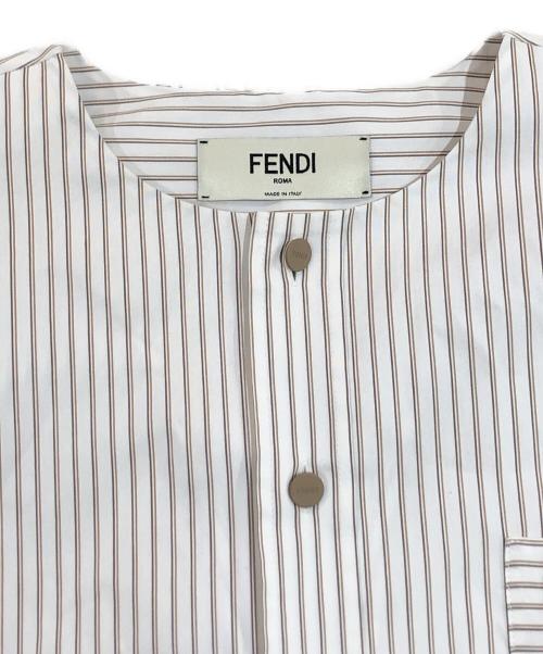 FENDI（フェンディ）FENDI (フェンディ) ロゴ刺繍シャツセットアップ アイボリー サイズ:SIZE 36の古着・服飾アイテム