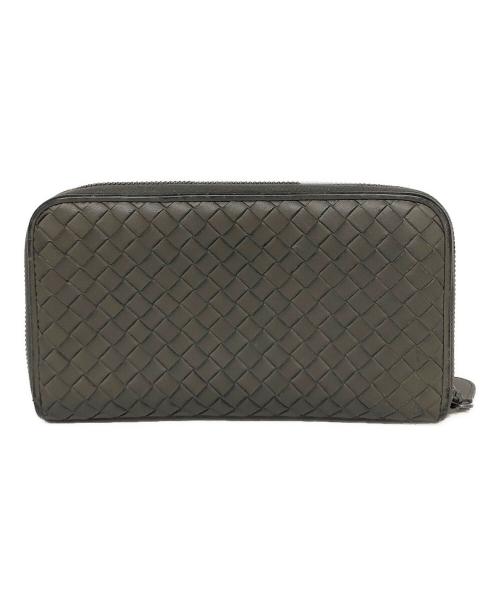 BOTTEGA VENETA（ボッテガベネタ）BOTTEGA VENETA (ボッテガベネタ) イントレチャートラウンドファスナー長財布 グレーの古着・服飾アイテム