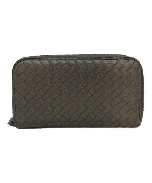 BOTTEGA VENETA（ボッテガベネタ）BOTTEGA VENETA (ボッテガベネタ) イントレチャートラウンドファスナー長財布 グレーの古着・服飾アイテム
