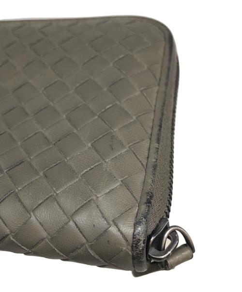 BOTTEGA VENETA（ボッテガベネタ）BOTTEGA VENETA (ボッテガベネタ) イントレチャートラウンドファスナー長財布 グレーの古着・服飾アイテム