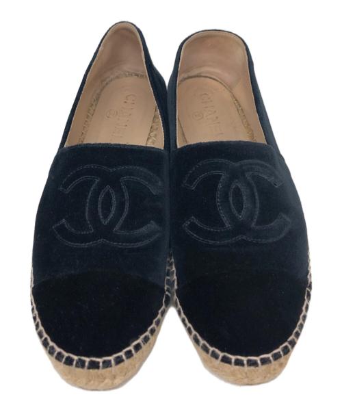 CHANEL（シャネル）CHANEL (シャネル) エスパドリーユスリッポン ネイビー サイズ:SIZE 40の古着・服飾アイテム