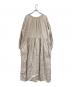 nest Robe (ネストローブ) UpcycleLino/バックVネックレースギャザーワンピース ベージュ サイズ:SIZE Free：14000円