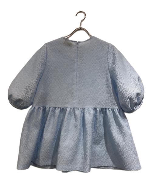 UNITED ARROWS（ユナイテッドアローズ）UNITED ARROWS (ユナイテッドアローズ) AIRY ジャカード 5SL ペプラム ブラウス ブルー サイズ:36の古着・服飾アイテム