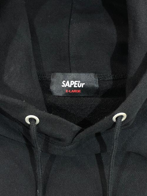 SAPEur（サプール）SAPEur (サプール) プリントパーカー ブラック サイズ:SIZE XLの古着・服飾アイテム