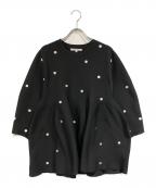CADUNEカデュネ）の古着「ドットペプラムニット」｜ブラック
